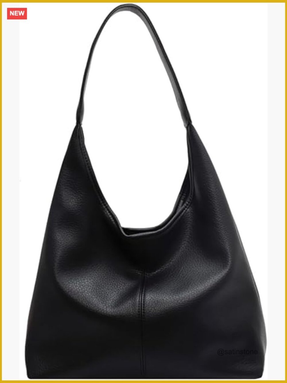 Slouchy Hobo Tote Bag Faux Leather Shoulder Purse 2pcs Work Everyday Handbag